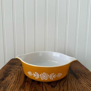 Vintage PYREX Butterfly Gold Dish